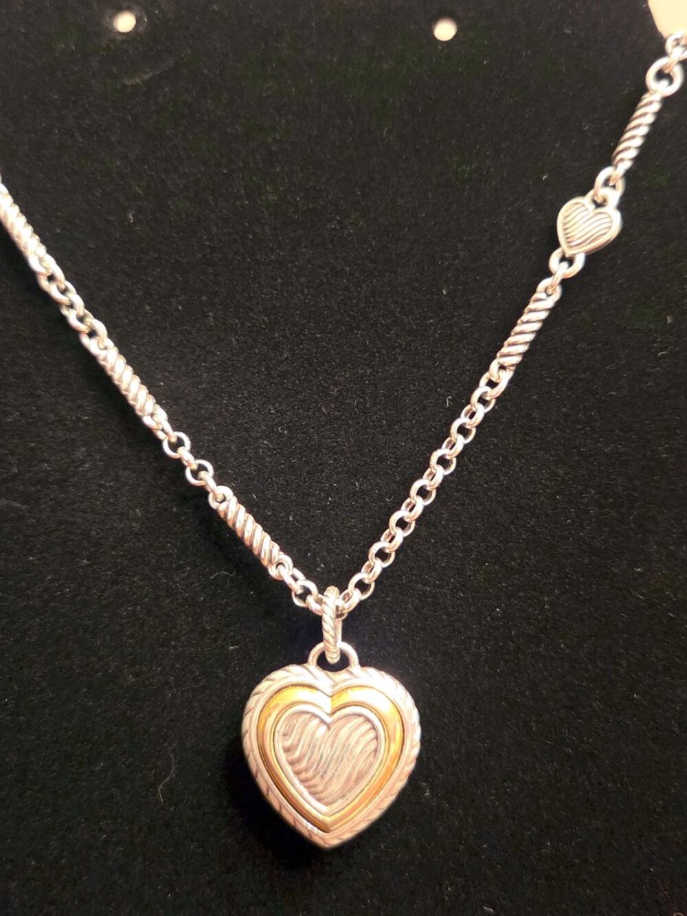 Brighton Newport Green Faceted Crystal Heart Reversible Necklace -LIKE NEW - Picture 10 of 11
